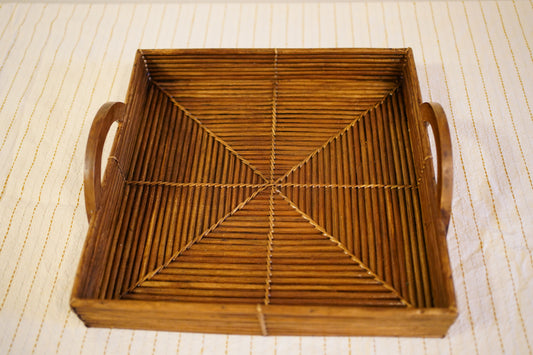 Square Tray with wooden handle